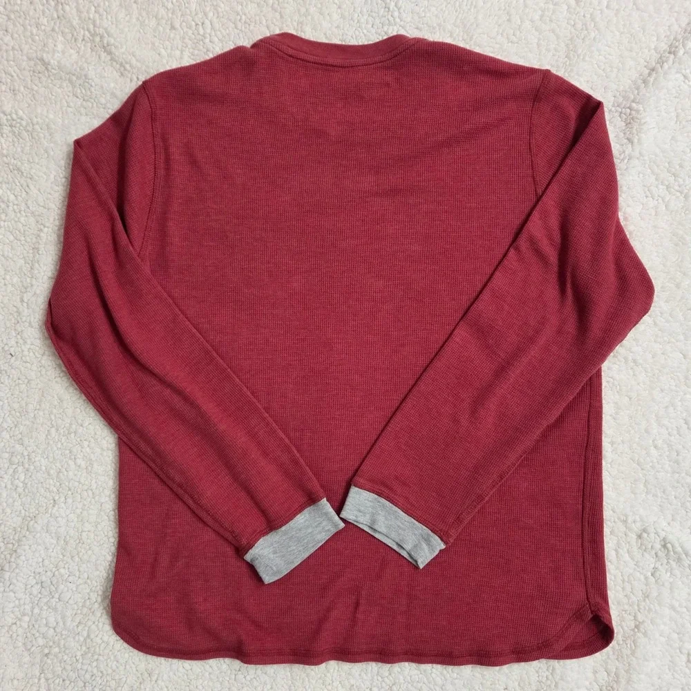 Levi's‎ Mens XL Red Waffle Knit Long Sleeve Crew Neck T-Shirt Casual
